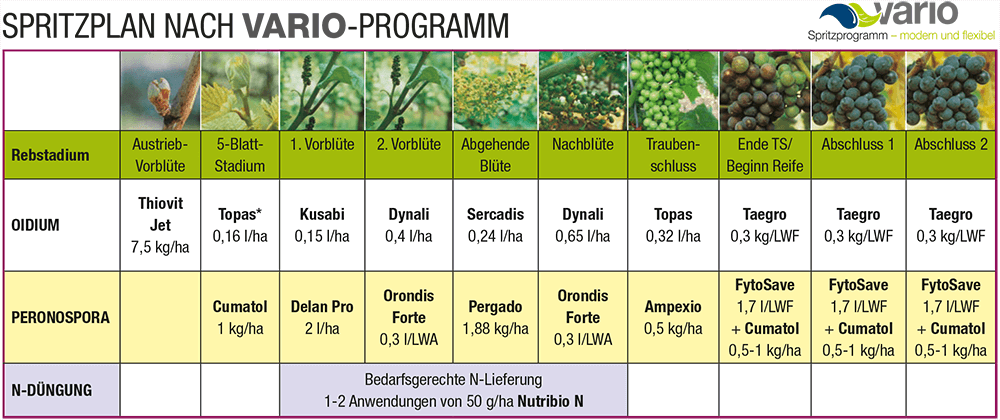 SPRITZPLAN NACH VARIO-PROGRAMM